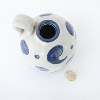 Ceramic Oil Pottery Jug with Cork Top and Blue Comma Design