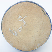 Ceramic Oil Pottery Jug with Cork Top and Blue Comma Design