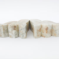 Curved Minimalist White Marble Bookends