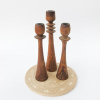 Teak Wood Candle Stick Holders Set of 4