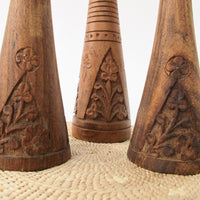 Teak Wood Candle Stick Holders Set of 4