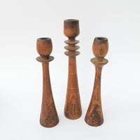 Teak Wood Candle Stick Holders Set of 4