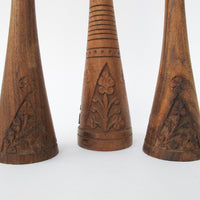 Teak Wood Candle Stick Holders Set of 4