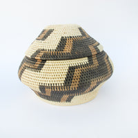 Woven African Basket with Lid