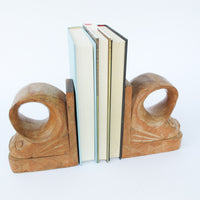 Carved Wood African Fish Bookends