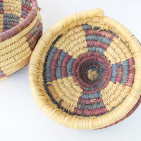 Large Woven African Basket with Lid