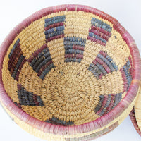 Large Woven African Basket with Lid