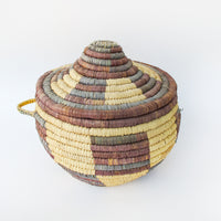 Large Woven African Basket with Lid