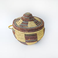 Large Woven African Basket with Lid