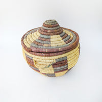 Large Woven African Basket with Lid
