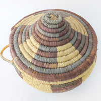 Large Woven African Basket with Lid