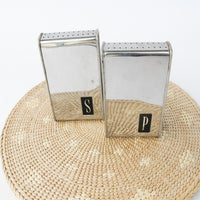 Aluminum Midcentury Salt and Pepper Shakers Set