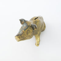 Brass Pig Change Coin Holder Piggy Bank