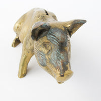 Brass Pig Change Coin Holder Piggy Bank