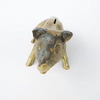 Brass Pig Change Coin Holder Piggy Bank