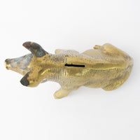 Brass Pig Change Coin Holder Piggy Bank