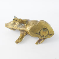Brass Pig Change Coin Holder Piggy Bank