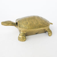 Brass Turtle Box Made in Taiwan Art Deco Antique