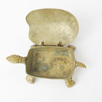 Brass Turtle Box Made in Taiwan Art Deco Antique