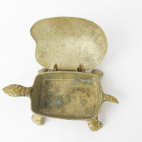Brass Turtle Box Made in Taiwan Art Deco Antique