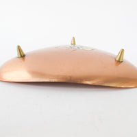 Midcentury German Copper Tray with Brass Legs