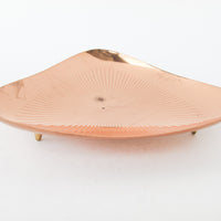 Midcentury German Copper Tray with Brass Legs