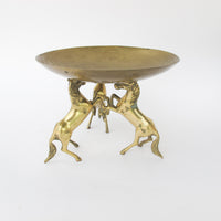 Brass Horse Stand with Brass Half Bowl