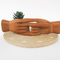 Crossed Carved Wood Hands