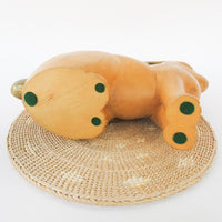 Wood Carved Rabbit with Brass Ears and Tail