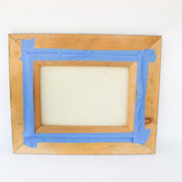 White Cat Original Oil Painting with Wood and Woven frame