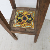 Mexican Tile and WoodTwo-Tier Plant Stand Table