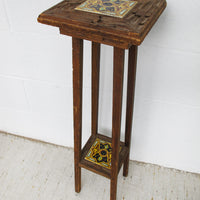 Mexican Tile and WoodTwo-Tier Plant Stand Table