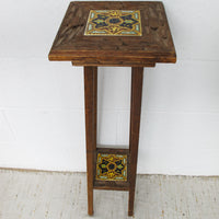 Mexican Tile and WoodTwo-Tier Plant Stand Table