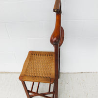 Danish Woven Cord Folding Valet Chair Coat Rack