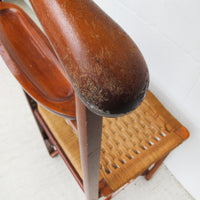 Danish Woven Cord Folding Valet Chair Coat Rack