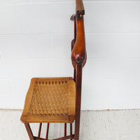 Danish Woven Cord Folding Valet Chair Coat Rack
