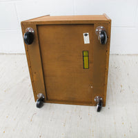 Danish Mid-Centurry Teak Plywood Rolling Record Organizer holder