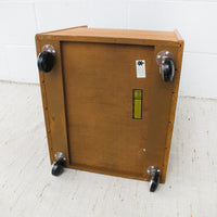 Danish Mid-Centurry Teak Plywood Rolling Record Organizer holder