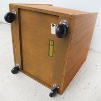 Danish Mid-Centurry Teak Plywood Rolling Record Organizer holder