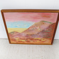 Wood Framed Pink Hills Painting from 91'