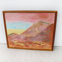 Wood Framed Pink Hills Painting from 91'