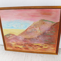 Wood Framed Pink Hills Painting from 91'