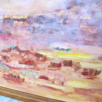 Wood Framed Pink Hills Painting from 91'
