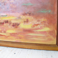 Wood Framed Pink Hills Painting from 91'