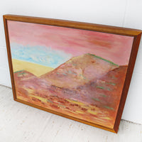 Wood Framed Pink Hills Painting from 91'