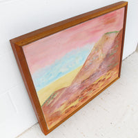 Wood Framed Pink Hills Painting from 91'