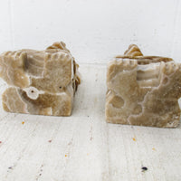 Green Jade Marble Onyx Tiki Bookends