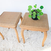 Wicker End and Console Table - Sold Individually