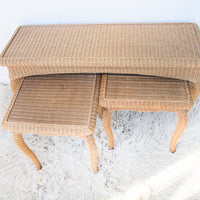 Wicker End and Console Table - Sold Individually