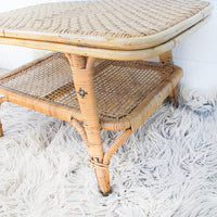 Woven Two-Tier Wicker Rattan Coffee Table
